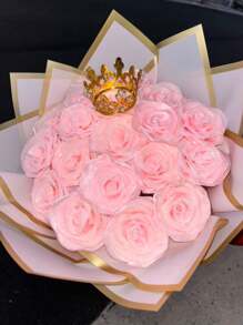 20 pièces Papier d'emballage floral avec bordure dorée, 57 cm x 57 cm Papier d'emballage étanche à fleurs pour fleuriste, bouquet, rose, artisanat DIY, Saint-Valentin, mariage, fête des mères, anniversaire (Plusieurs couleurs disponibles : noir, rose, blanc, violet, etc.)