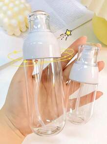50ml/150ml Cute Little White, Pressing Spray Bottle, Emulsion Bottle, Travel Portable Set Spray Bottle Makeup Skin Care Products Facial Spray Vacuum Small Empty Bottle Suitable For Home And Outdoor Travel. Christmas Present