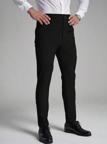 Pantalones rectos elásticos de moda personalizados, versátiles para el transporte diario