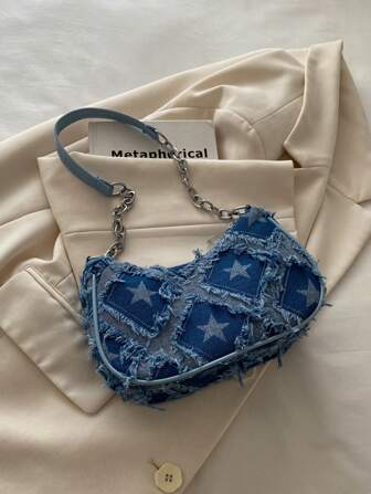 Decorative Buckle Detailing, Stitching, Chain Strap Shoulder Bag, Women's Decorative Buckle Shoulder Bag, Street Fashion Hobo Bag, Small/Medium Size Crossbody Bag And Wallet Set, Suitable For Shopping, Dating, Women's Gift, Suitable For Teen Girls, College Students, Work, Business, Commuting