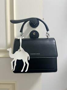 1 pieza Llavero de PU de unicolor en forma de camello, accesorio de moda simple y lindo para mochila, bolso de hombro, bolso de mano, equipaje, adecuado para parejas, estudiantes, hombres y mujeres para uso diario, citas, vacaciones, viajes, Día de San Valentín, Navidad, mamá, niños