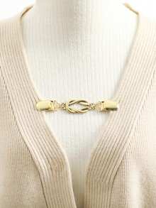 1pc Vintage Shawl Pin Brooch Cardigan Sweater Clip, Metal Dress Accessory, Suitable For Everyday Wear - A - View 6