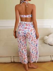 Women's Butterfly Print Bikini Set, Fashion Summer Beach - Multicolor - View 2