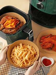 100个一次性空气炸锅，纸质空气炸锅内胆，纸质篮碗，烤盘，烤箱配件，烘焙工具，厨房小工具，厨房配件