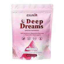 ESUNM Strawberry Gummies - 60 Gummies With 5mg Melatonin, Magnesium & L-Theanine For Deep Sleep - Vegan Health Food Supplement - Optimum Healthcare Dietary - 1 Pc - View 1