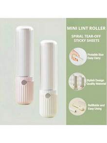 1pc Portable High-Grade ABS Material Mini Lint Remover In Cream & Contrast Color, Reusable T-Shape Fabric Clothes Cream & Contrast Color, Reusable T-Shape Fabric Cloth…Pet Hair Remover, Daily Universal Pet Supplies - Multicolor - View 6