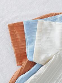 3pcs/Set Boys' Summer V-Neck Button Pocket Short Sleeve Casual T-Shirt, Versatile Daily Wear - Multicolor - View 5