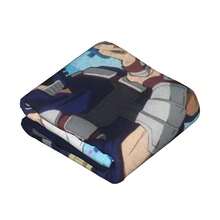Nueva frazada/manta de forro polar con estampado gráfico de Deku, Bakugou Katsuki, Todoroki Shoto, súper suave y decorativa para viajes - Negro - Ver 3