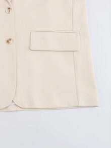 Relaxed Fit Solid Color Blazer, Suitable For Spring, Autumn And Summer