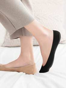 3 Pairs Women's Black Thin &Light Nylon Invisible Socks, Liner Socks, No Show Socks, Anti-Slip, Suitable For Business, Casual Wear And Various Shoes, Such As Flat Shoes, High Heels, Penny Shoes And Sneakers, Great For Work, Shopping, Walking, Parties And Daily Wear At Home.