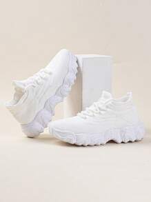 2025 Spring Women's Platform Sneakers, Casual Lace-Up Thick Sole Snow Floral Vulcanized Shoes