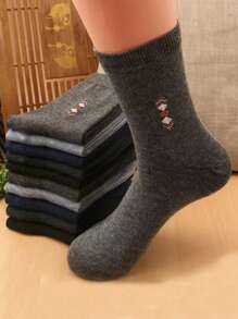 5 pares de calcetines de tripulación transpirables para hombre en negro, blanco y gris, surtido aleatorio