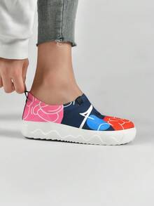 女士宽头休闲运动鞋，超轻防滑鞋底，贴合脚型技术，缓解足部压力，舒适衬里，保护脚跟 - 彩色 - 查看 6