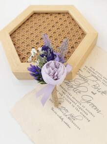 1 Pc Lavender Purple Boutonniere For Men, Groom And Best Man Boutonnieres With Artificial Flower, For Wedding Ceremony Anniversary, Formal Dinner Party, Boho Wedding(Lavender,Pink,White)