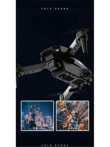 Drone SY16 con cámara Dual HD1080P de cuatro ejes vehículo aéreo no tripulado juguete eléctrico cuadricóptero plegable Avión de Control remoto Jugueted Dron - Negro - Ver 3