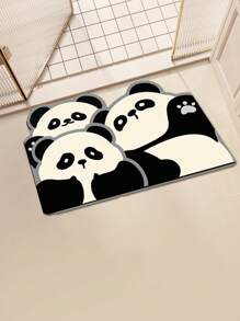 1pc Cute Panda Bathroom Mat, Quick Dry Water Absorbent Non-Slip Diatomaceous Earth Mat, Bathroom Decoration, Shower Mat, Easy To Clean, Suitable For Bathroom, Kitchen, Entryway, Etc., Universal Holiday Decoration