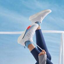 XTEP 5 Pares de Zapatillas de Correr para Mujer Primavera Verano Acolchadas y con Rebote, Cómodas Zapatillas Deportivas Profesionales Duraderas 976318110001 - Nuevo blanco/azul marino - Ver 2