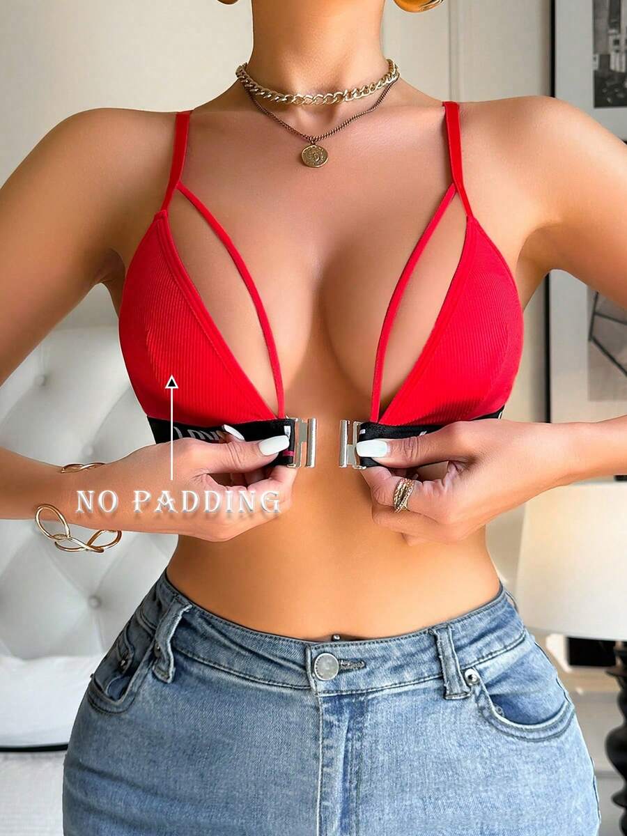 女士前扣式无钢圈文胸，简约时尚，适合日常休闲穿着