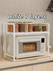 1pc Kitchen Storage Rack, Microwave Oven Overhead Shelf, Practical Home Storage Rack - Multicolor - View 5