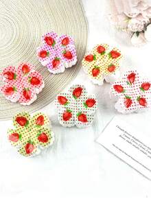 1pc/6pcs Five-Petal Strawberry Flower Hair Clips, Suitable For Women's Daily, Casual, Party, Commuting, Vacation - Hair Accessories, The Best Gift Choice For Celebrating Holidays, Birthdays, Anniversaries Or Graduations For Girlfriends, Mothers