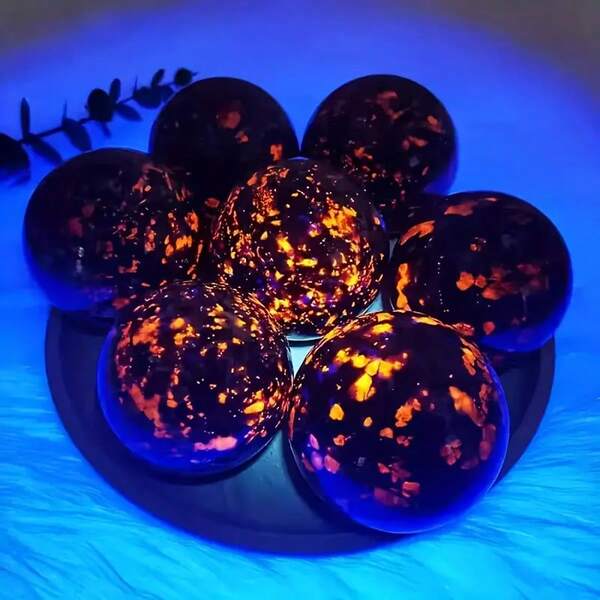 1قطعة كرة لهب الصخور والبلورات يوفرلايت القطر 5-8 سم، كرة الصخور والبلورات، بلورات الكوارتز لديكور المنزل، هدية بلورية، هدية عيد الميلاد، هدية موسم الأعياد، مجموعة صخور، الأحجار الكريمة الحرة