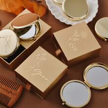 Personalized Elegant Small Mirror, Luxury Compact Mirror For Bridesmaids, Custom Floral Design, Custom Engraved Compact Makeup Mirror - Elegant Wedding Gift - Bachelorette Party Gift - Exquisitely Carved Makeup Mirror - Bridesmaid Gift - Gift For Girlfriend, Birthday - Gift For Best Friend, Female Coworker - Christmas Gift - Halloween Gift - Thanksgiving Gift - Mother's Day Gift Personalized, Custom, Girlfriend, Her, Boyfriend, Friends, Customized Mirrors, Summer Bright Juicy Beauty