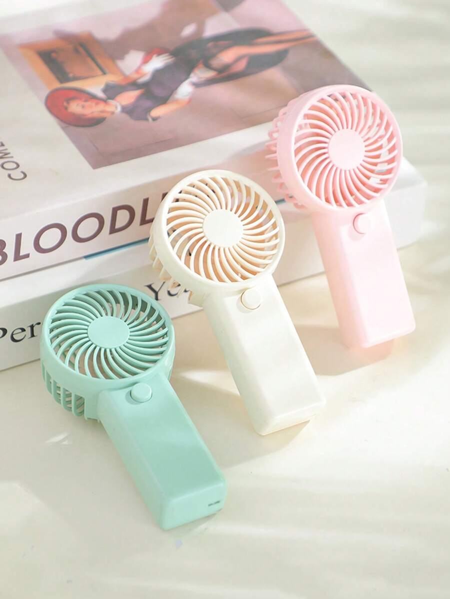 1pc New Handheld Small Fan Portable Fan Outdoor School (Battery Not Included) - Multicolor - View 1