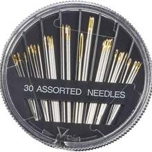 30 Pcs Hand Sewing Needles, Handle Sewing Needle Set, Assorted Sizes Embroidery Mending Craft Sew Case