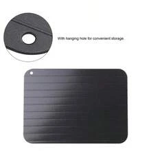 Bandeja de descongelación rápida y segura de carne de aluminio metálico, plato de descongelación, gadget de cocina para el hogar - Negro - Ver 5