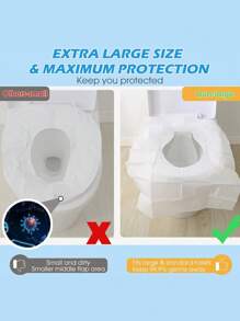 20/30/50/70/100/200 pièces Couvre-siège de toilette en papier, couvre-siège de toilette en papier biodégradable pour adultes en formation à la propreté, 100%, accessoires de voyage pour les toilettes publiques, l'avion, le camping