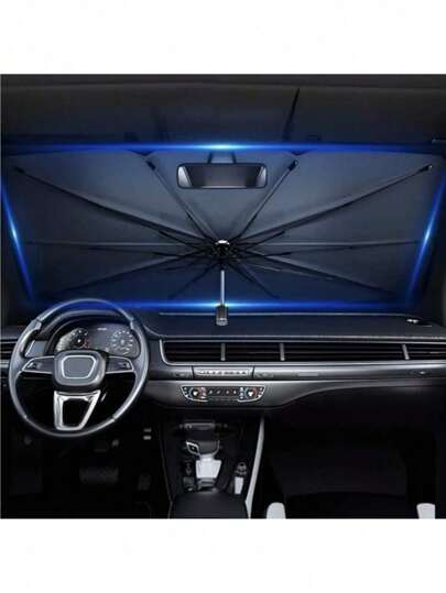 1pc Foldable Car Sunshade, UV Protection Front Windshield Cover (Heat Insulation)