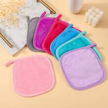 1pc/7pcs Makeup Remover Towels, Facial Cleansing Towels, Soft Flannel Makeup Removal Towels, Reusable Microfiber Makeup Removing Cloths, 7 Colors Thickened Hanging Facial Cleansing Towels - Multicolor - View 3