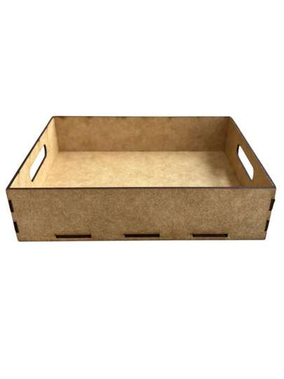 Kit 10 Bandejas P Retangular Com Flores Em Mdf Cru 32x21x5 Ideal para montar cestas