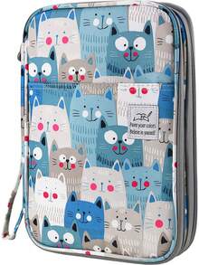 YOUSHARES 192 Slots Colored Pencil Case, Large Capacity Pencil Holder Pen Organizer Bag With Zipper For Prismacolor Watercolor Coloring Pencils, Gel Pens For Student & Artist (Big-Faced Cat) - 192 Learning Cat - View 7