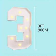 Bảng số LED khổng lồ 3ft có đèn số 0-9 - Bảng xốp ánh sáng trắng mát và ấm, thích hợp cho tiệc tùng, sinh nhật, đám cưới, kỷ niệm - Dùng pin (AA), tự lắp ráp, thích hợp cho đám cưới, lễ rửa tội, sinh nhật, lễ kỷ niệm, lễ tốt nghiệp (Không bao gồm pin) - Nhiều màu - Xem 12