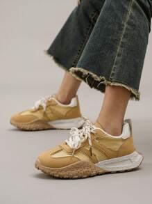 Neue Rundkappen-Schuhe mit komfortabler dicker Sohle und rutschfester Sohle, geeignet für Laufen, Sport und tägliche Anlässe in allen Jahreszeiten