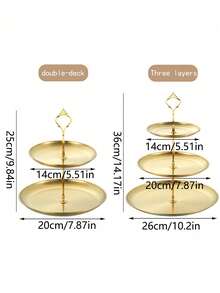 3pcs/4pcs 3-Tier Cake Stand With Trays (2pcs/3pcs Trays + 1pc Accessory), Multifunctional Dessert/Fruit Display Stand, Suitable For Tea Parties, Gatherings, Cupcakes, Donuts, Fruits - Bạc - Xem 2