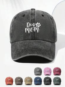 1 Stück unisex Hunde Pfote & Mutter Muster Vintage Baseball Kappe, personalisiertes minimalistisches Design geeignet für Outdoor Sport, Wandern, Lässig Tragen, verstellbare Größe, Mode & vielseitig