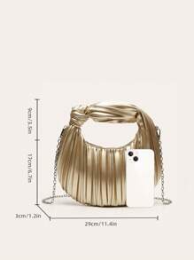 zijinling Women Ruched Handbag, New Cloud Bag, Versatile High-End Crescent Shaped Evening Bag, Dumpling Bag
