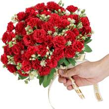 1/3PCS White Artificial Carnation Plastic Flowers Bouquet Mother's Day Gifts Birthday Party Decoration Wedding Flower Basket Bride Holding Flowers Home Decoration Dining Room Bedroom Windowsill Vase Decoration New Year Decoration Outdoor Garden Start Of School Season