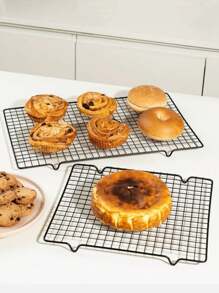 2pcs/1pc Baking Cake Cooling Rack For Restaurant Bread Cooling Rack Black Non-Stick Home Drying Net For Baking Kitchen Gadgets Kitchen Accessories