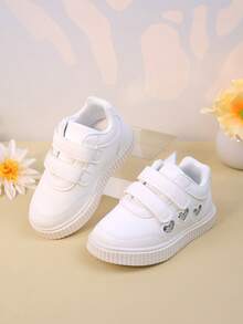 春季新款童鞋防滑幼儿女童运动鞋中童男童休闲滑板鞋宝宝跑鞋小白鞋 - 銀色 - 查看 6