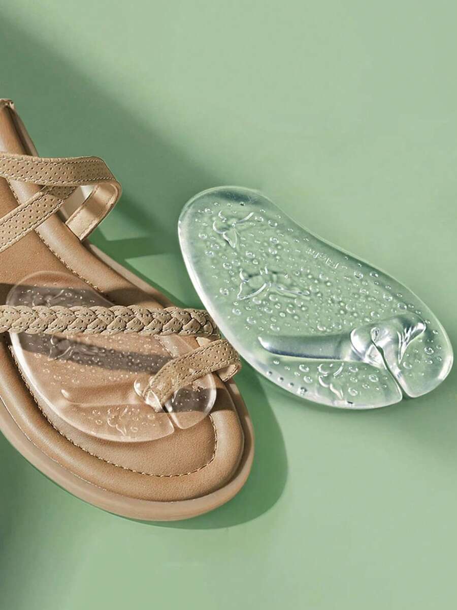 1 Pair Gel Insole Pads For Comfortable High Heel Sandals In Summer, Fit Smaller Shoe Size - Clear - View 1