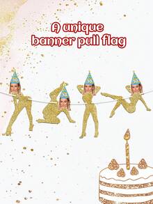 7pcs/14pcs/21pcs Customized Photo Birthday Banner - Personalized Portrait Banner, Suitable For Any Age, Multi-Functional Mildew-Proof Reusable Party Decoration, Customizable Photos And Text - Multicolor - View 7