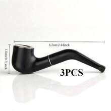3pcs Mini Blue & White Smoking Pipes - Fashionable Plastic Filter, Suitable For Men's Fashion Accessories, Lightweight Design, Great For Casual Or Creative Smoking Set, Smokers Accessories