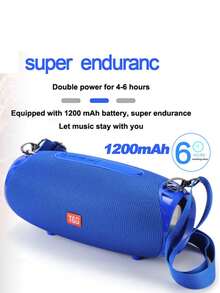 T&G 10W大功率无线便携式户外蓝牙低音炮 防水防尘 带挂绳 手持或斜挎 支持音频输出 TF卡 USB 内置锂电池