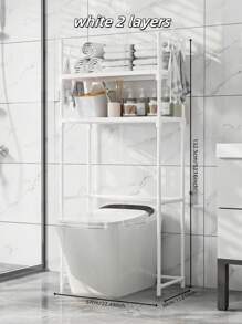 1pc 2-3 Tier Floor-Standing Toilet Organizer Rack, Bathroom Toilet Storage Shelf, Utility Washing Machine Storage Rack