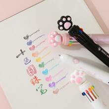 1 buah Pulpen Ballpoint Aneka Warna Desain Cakar Kucing untuk Pelajar, Pulpen Berbasis Minyak Berwarna untuk Menulis, Mencatat, Menyoroti, Melukis, untuk Perlengkapan Sekolah, Kembali ke Sekolah - MultiWarna - View 5