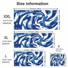 Blue Fluid Pattern Gaming Mouse Pad Extra Large Computer Keyboard Mouse Mat Desk Pad Soft Smooth Surface And Anti-Slip Rubber Base Soft Cloth XXL MousePad