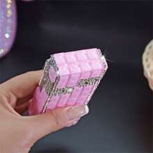 1 pezzo Custodia per sigarette con strass, capacità di 20 sigarette, apertura automatica, scatola sottile per sigarette lunghe, custodia per sigarette con decorazioni in strass creativa per donne, accessori per fumatori, accessori per fumatori femminili, porta sigarette, custodia portasigarette